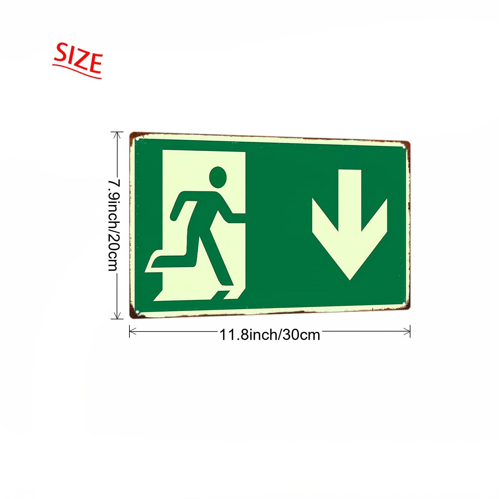 2D Vintage Metal Iron Sign | P - Emergency Exit Sign ulasan dan harga