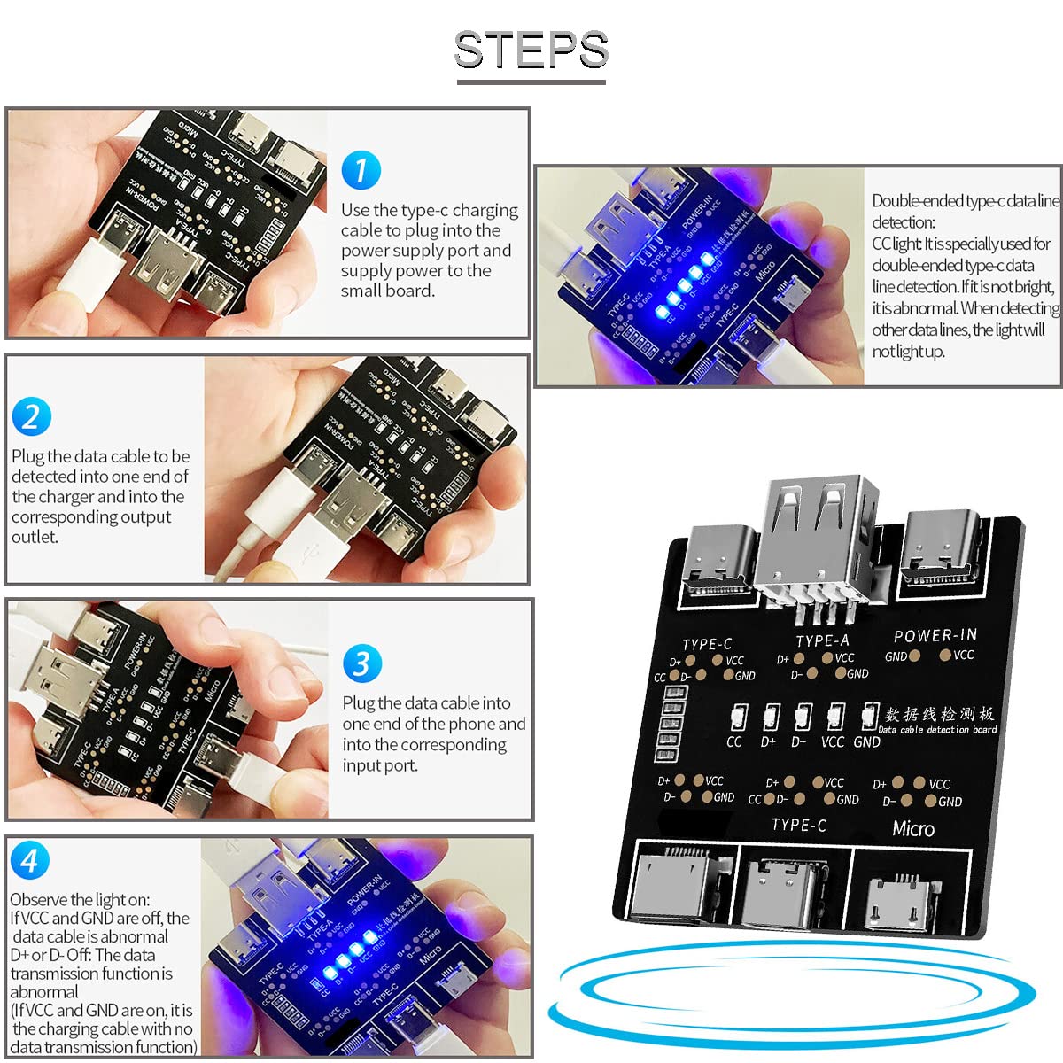DT3 Data Cable Detection Board - Co Detector Plug ulasan dan harga
