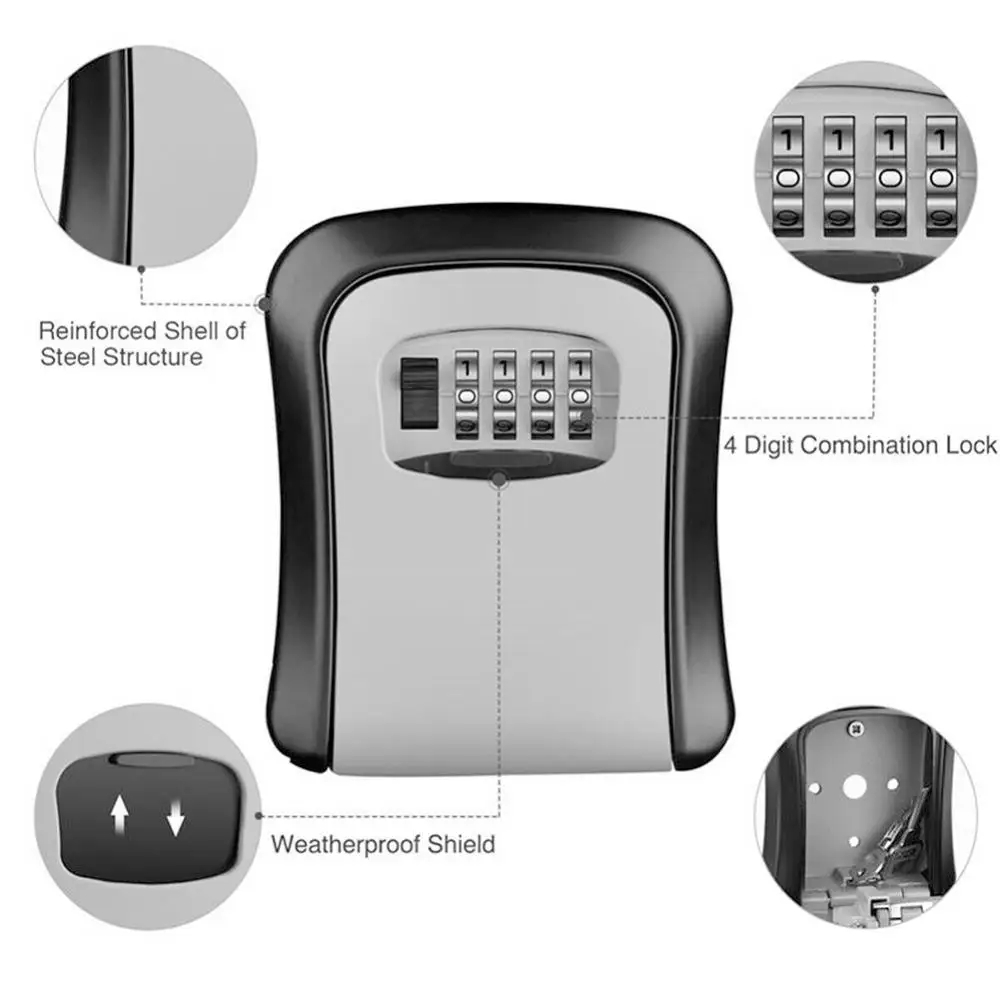 Wall Mount Key Lock Box 4 Digi - Lockbox Key Secure ulasan dan harga