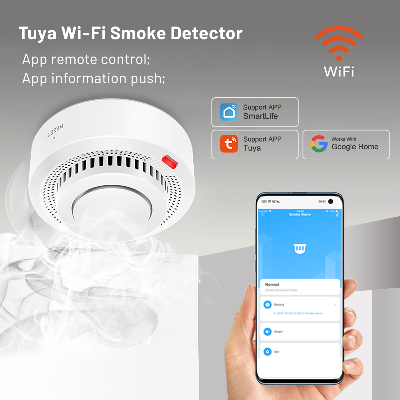 2 Pack Tuya Smart WiFi Smoke D - Smoke Detector Interconnected ulasan dan harga