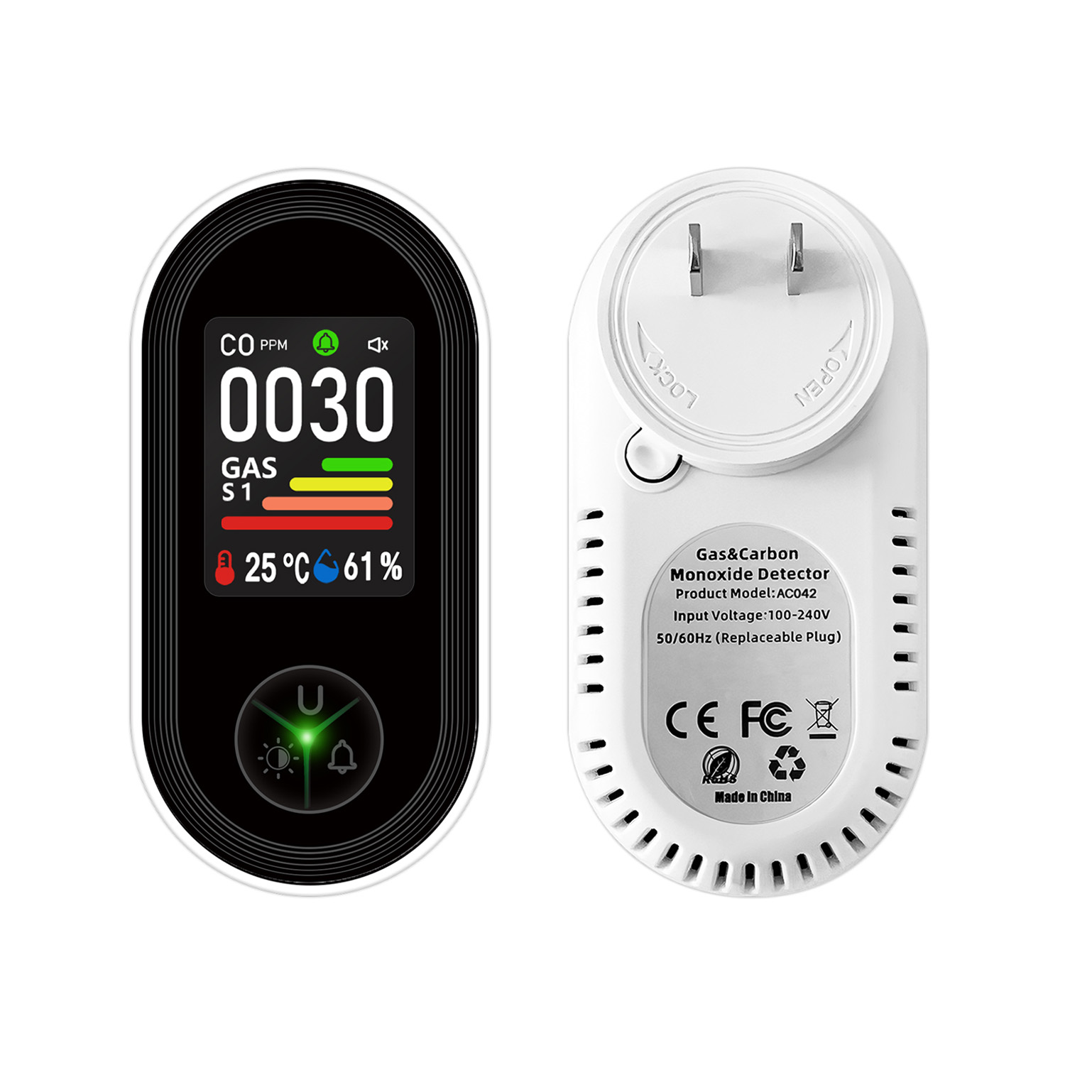 OEM Plug in 4-in-1 Co Detector - Co Detector Plug ulasan dan harga