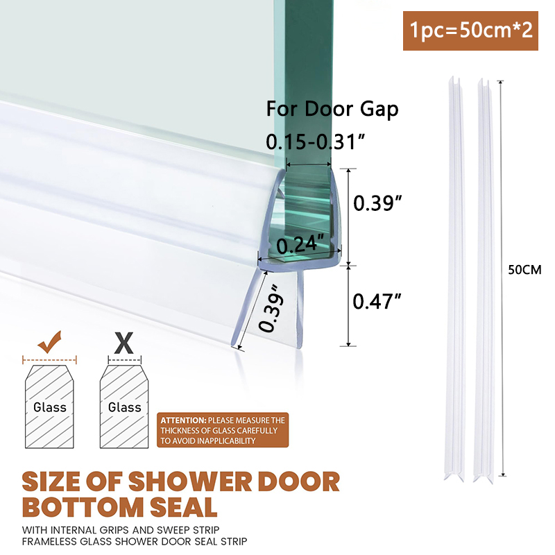 Shower Door Bottom Seal 4-6mm  - Window Lock Bar ulasan dan harga
