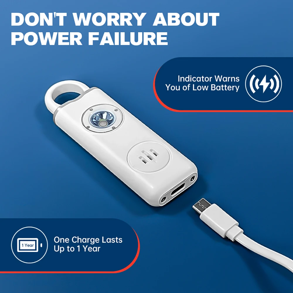 130dB Rechargeable Personal Al - Personal Alarm Keychain ulasan dan harga