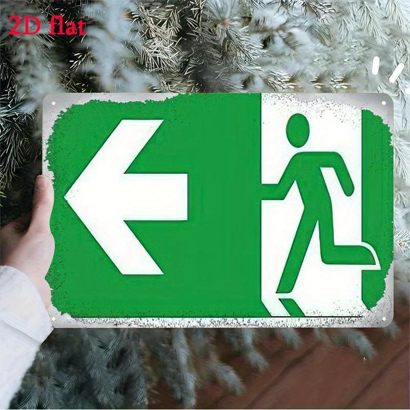 Metal Escape Sign - Green & Wh - Emergency Exit Sign ulasan dan harga