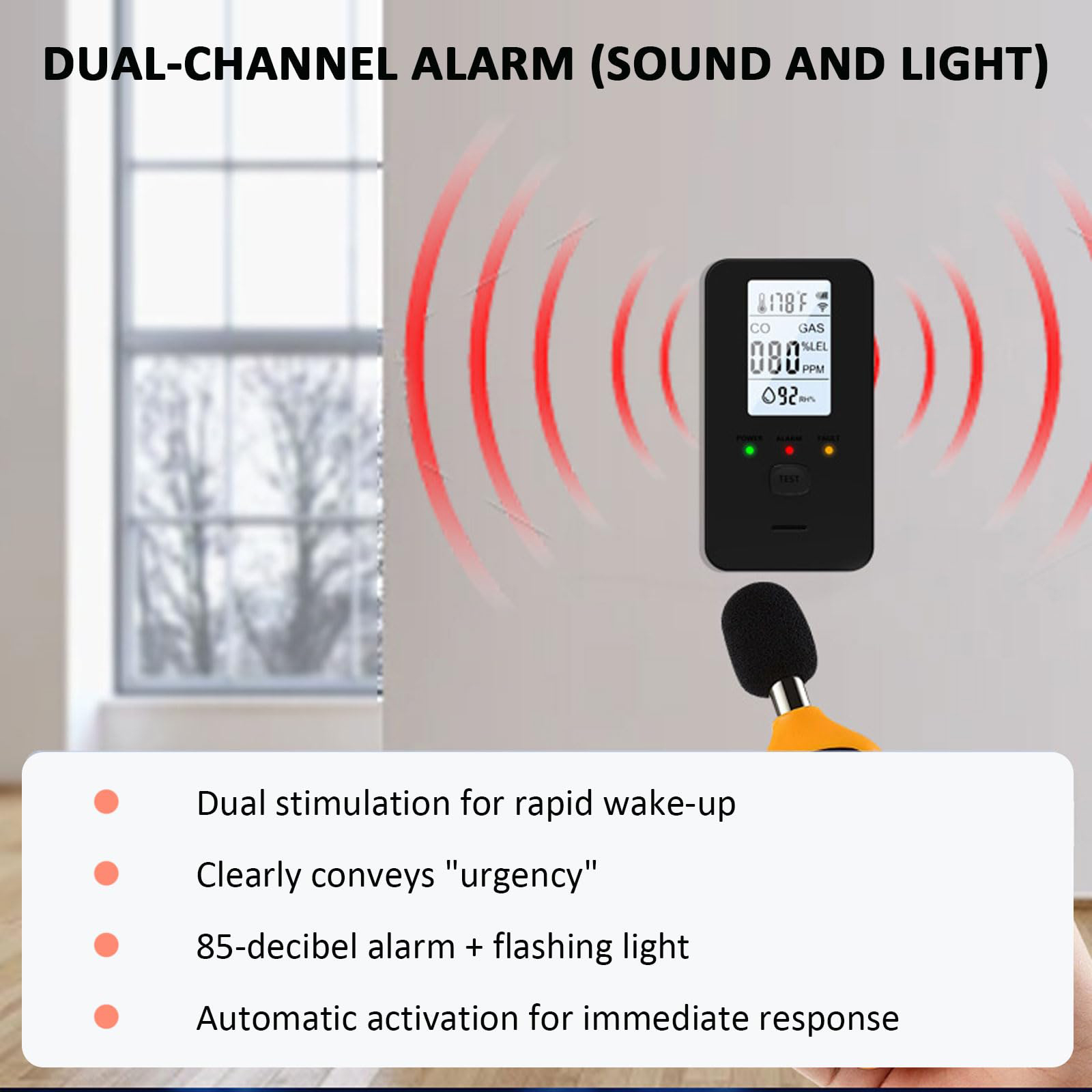 4-in-1 Gas & Carbon Monoxide D - Co Detector Plug ulasan dan harga