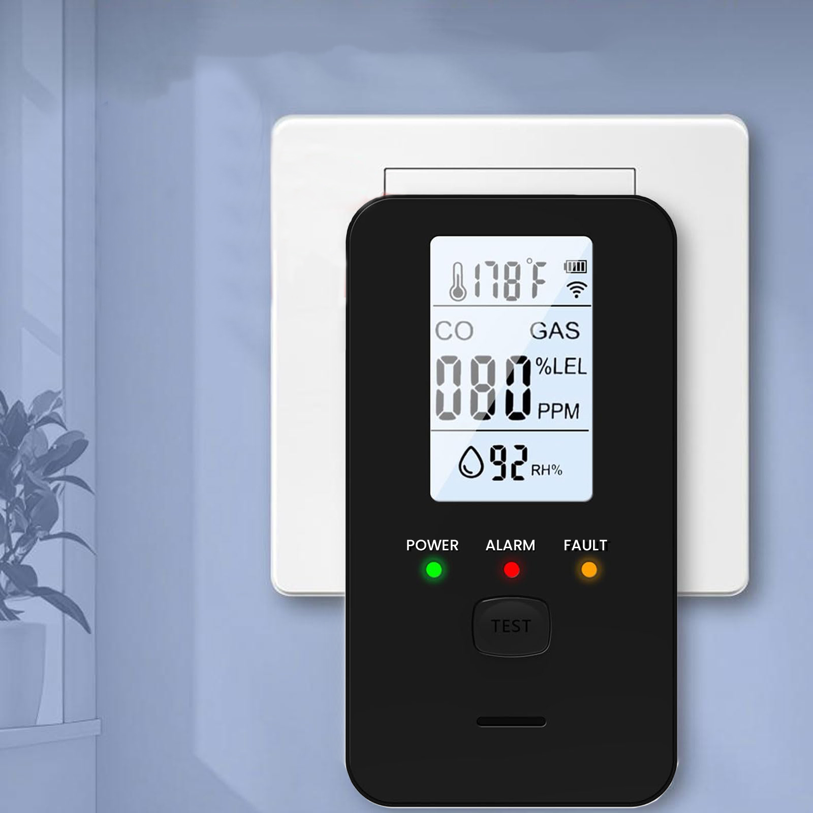 4-in-1 Gas & Carbon Monoxide D - Co Detector Plug ulasan dan harga